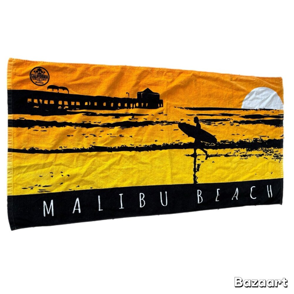 Beach Towel Malibu Beach Sunset Dock Design Baja Billy's Brand